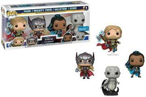 (DAMAGED) Funko Pop! Marvel: Thor: Love and Thunder - Thor / Mighty Thor / Valkyrie / Gorr - Sweets and Geeks