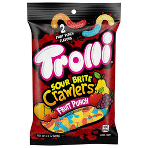 Trollis Sour Brite Crawlers Fruit Punch Peg Bag 3.4oz - Sweets and Geeks