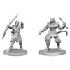 Pathfinder Battles Deep Cuts Unpainted Miniature - W26 Elf Hunter & Catfolk Bandit