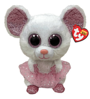 Ty Beanie Boo - Nina 6" White Ballerina Mouse - Sweets and Geeks