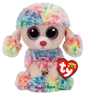 Ty Beanie Boo - Rainbow 6" Multicolored Poodle - Sweets and Geeks