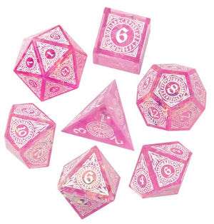 Pink Candy Glitter Dice Set - Sweets and Geeks