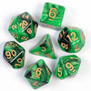 Mixed Color 7 Dice RPG Set (Green & Black)