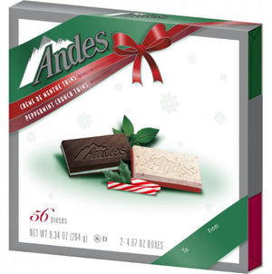 Andes Christmas Gift Box Crunchy Peppermint Thins 9oz - Sweets and Geeks