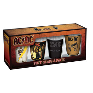 AC/DC Classic Covers 16 oz Pint Glass 4-Pack - Sweets and Geeks
