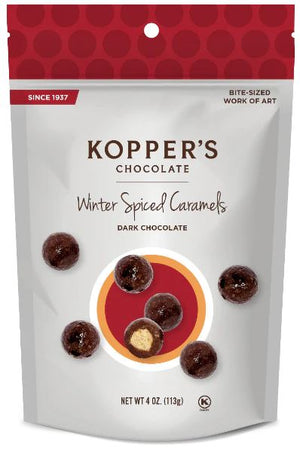Koppers Winter Spiced Caramels Dark Chocolate 4oz - Sweets and Geeks