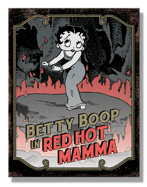 Betty Boop Red Hot Mama Metal Vintage Sign - Sweets and Geeks