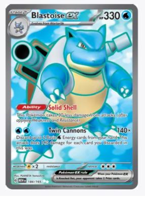 Blastoise ex (Full Art) SV: Scarlet and Violet 151 #184/165 – Sweets and Geeks