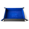 Velvet Folding Dice Tray w/ Leather Backing: Blue