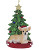 4.25" Resin Chihuahua w/Tree Ornament