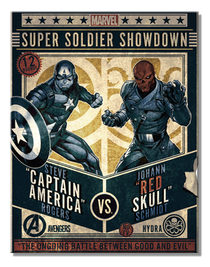 Captain America vs Red Skull Metal Sign - Sweets and Geeks