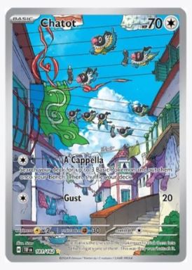 pokemon card chatot Cardian | Hidden musical easter egg on this card. SV5K Chatot! The electrical wires are a musical staff, and each is a note. The top Colorless Colorless Cycle Draw Discard a card from your hand Chatot Pokmon Card Pokemon |
