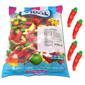Vidal Gummy Fire Peppers 2.2lb Bag - Sweets and Geeks