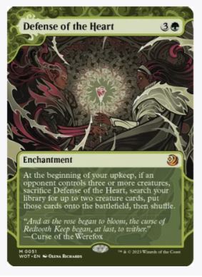 mtg when you draw a card deal damage Defense of the Heart - Wilds of Eldraine: Enchanting Tales