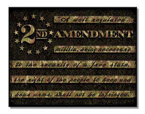 2nd Amendment Camo Flag Vintage Sign - Sweets and Geeks