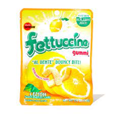 Bourbon's Fettuccine Gummy Strips- Lemon Flavor 50g - Sweets and Geeks