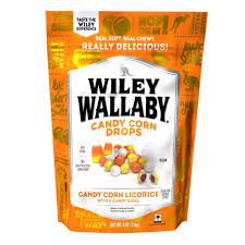 Wiley Wallaby Candy Corn Licorice Drops 8oz - Sweets and Geeks