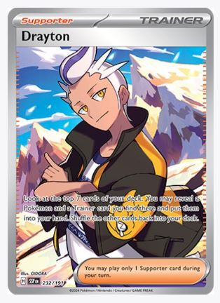 Drayton (Full Art) SV08: Surging Sparks #232/191 – Sweets and Geeks
