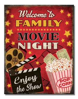 Family Movie Night Vintage Sign - Sweets and Geeks