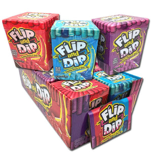 Flip and Dip Gummy Sticks W/ Sour Dip 3.4oz - Sweets and Geeks
