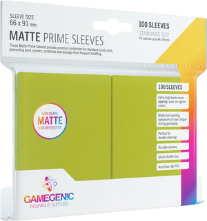 Gamegenic Matte Prime Sleeves - Lime - Sweets and Geeks