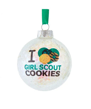 Girl Scouts I Heart Cookies Glass Ball Ornament - Sweets and Geeks