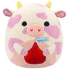 Squishmallows - 8-Inch Evangelica the Pink Spotted Cow Holding Hershey's Kisses