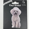 Poodle, White, Vinyl Sticker