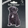 Pug, Black, Vinyl Sticker