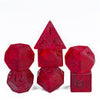 Red Burst Lightning Glass Dice Set - Sweets and Geeks