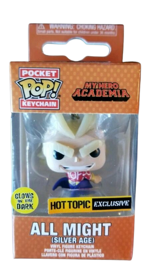 Funko Pocket Pop! Keychains My Hero Academia - Silver Age All Might (Hot Topic Exclusive) (Glow in the Dark) - Sweets and Geeks