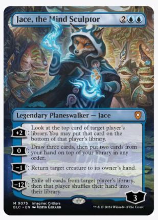 mtg jace planeswalker cards Jace, the Mind Sculptor (Borderless) - Commander: Bloomburrow
