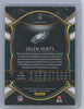 Back of Jalen Hurts 2020 Panini Select Concourse 50 rookie card, Philadelphia Eagles