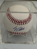 Jo Adell signed baseball in display cube
