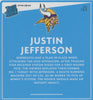 Back of Justin Jefferson 2020 Donruss Optic Rated Rookie Holo Prizm #163