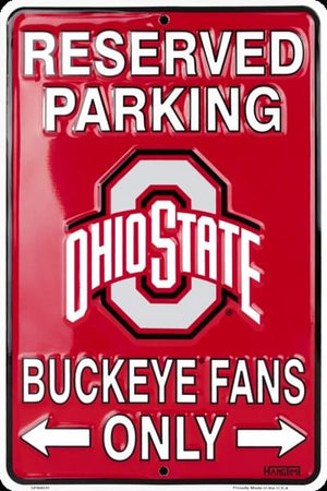 Ohio State Reserved Parking Metal Tin Sign - Sweets and Geeks