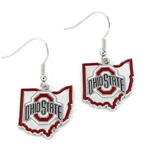 Ohio State Team Logo State Shaped Earrings - Sweets and Geeks