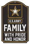Family With Pride & Honor US Army Wood Sign 11"x17" - Sweets and Geeks