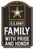 Family With Pride & Honor US Army Wood Sign 11"x17" - Sweets and Geeks