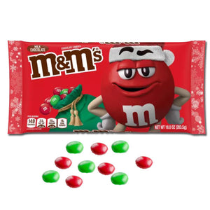 M&M's Milk Chocolate Christmas Pouch 10oz - Sweets and Geeks