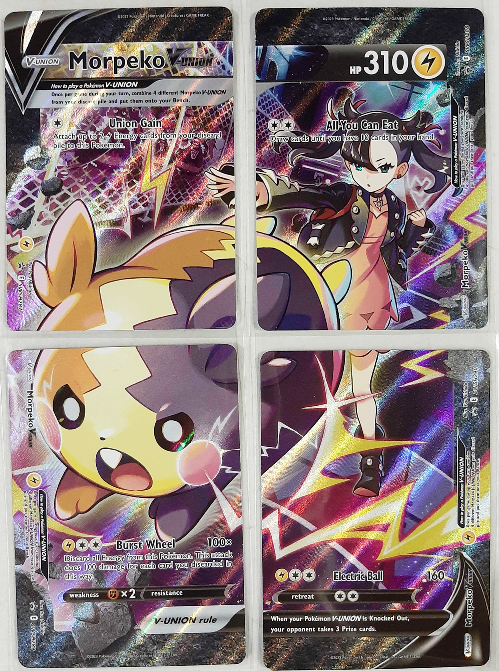 all you can eat pokemon card Morpeko V-Union (SWSH287-290) (Set of 4) SWSH: Sword & Shield Promo Ca –  Sweets and Geeks