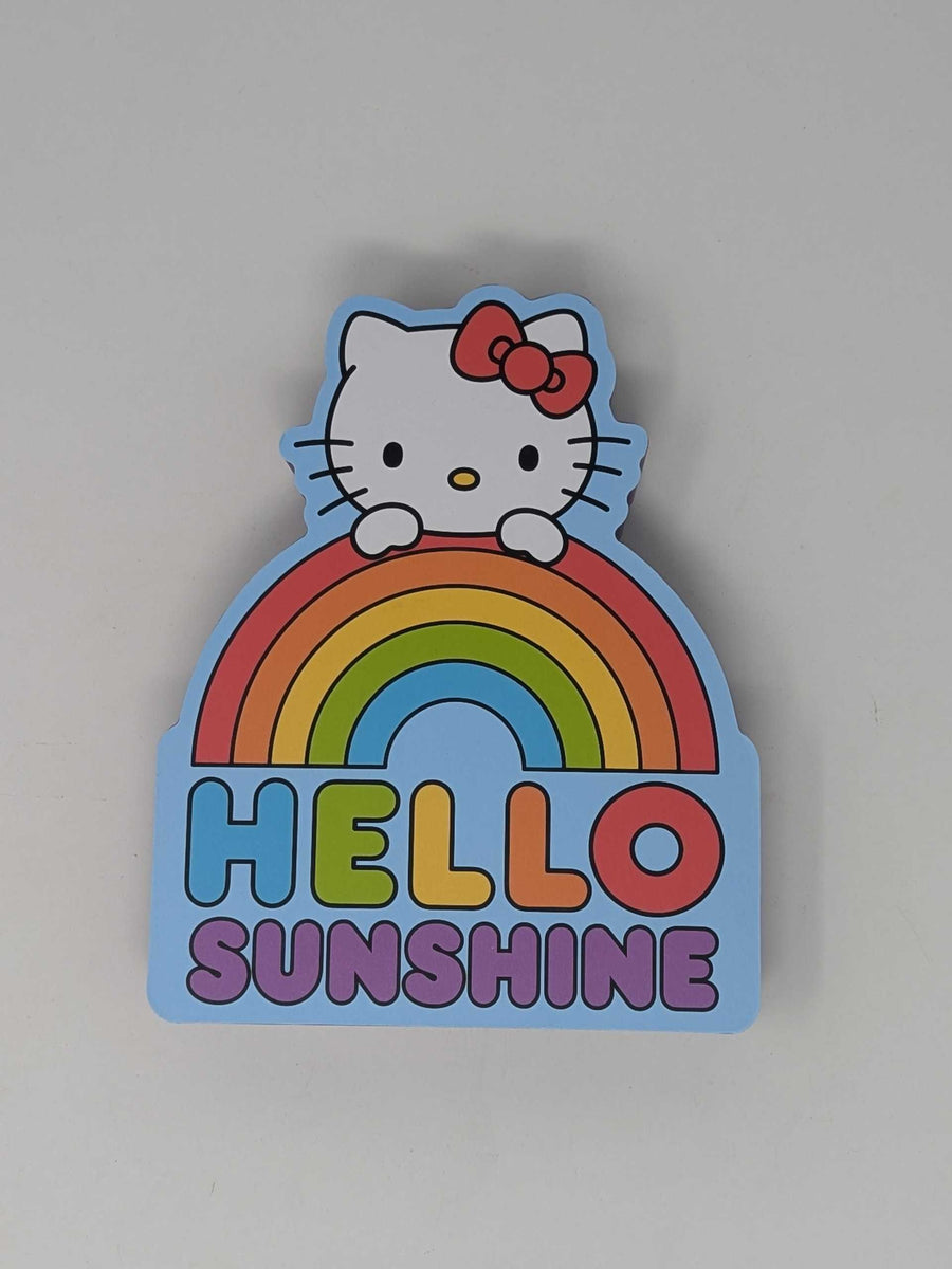 Hello Cutie Sign Hello Kitty Rainbow Large Die Cut Box Wall Sign – Sweets and Geeks