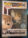 (AUTOGRAPHED by Kellen Goff)(PSA Cert. #2C89858) Funko Pop! Animation: Attack on Titan - Porco Galliard #1402