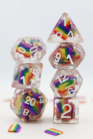 Rainbow Pride Flag Dice Set - Sweets and Geeks