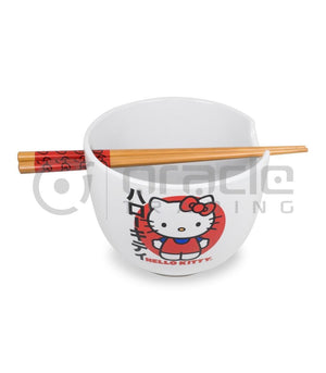 Hello Kitty Ramen Bowl & Chopsticks – Japanese Logo - Sweets and Geeks