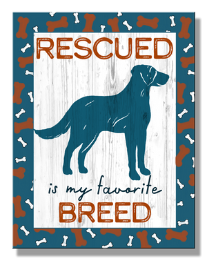 Rescued Breed Vintage Sign - Sweets and Geeks