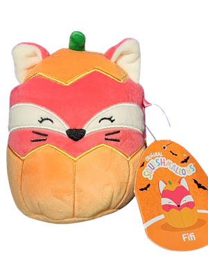 Squishmallow - Fifi the Red Fox Wearing a Pumpkin Costume 4" - Sweets and Geeks