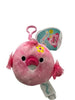 Squishmallow Clip On - Cookie the Flamingo w/ Yellow Flower 3.5"