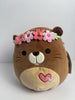 Squishmallows - Chip the Valentine Beaver w/ Floral Headband 8"