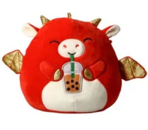 Baiden the Red Dragon with Boba Squishmallows 8" Plush - Sweets and Geeks